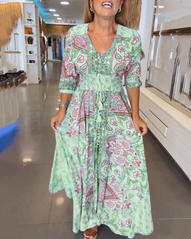 Raven | Elegant Vacation V-Neck Dress