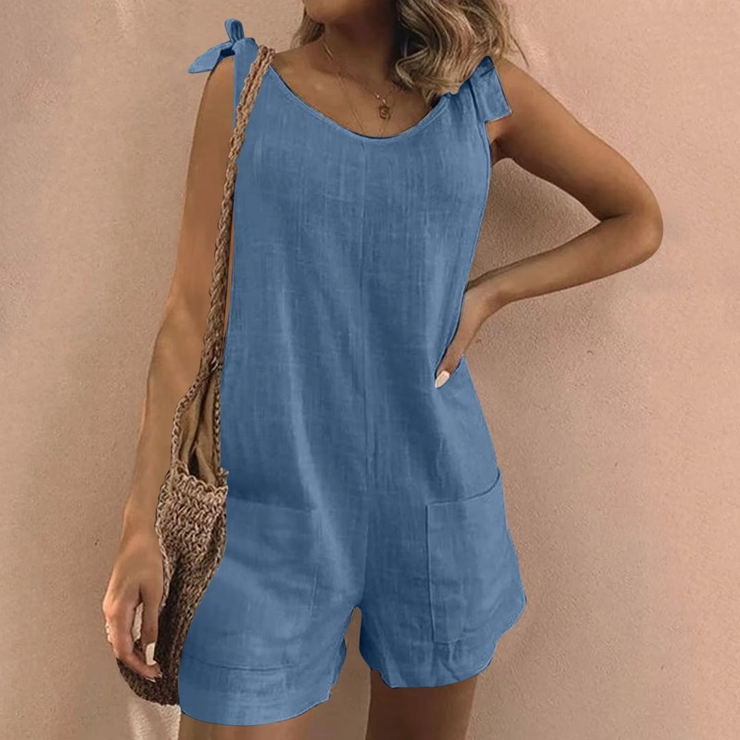 Aspasia | Tie Shoulder Pocket Playsuit