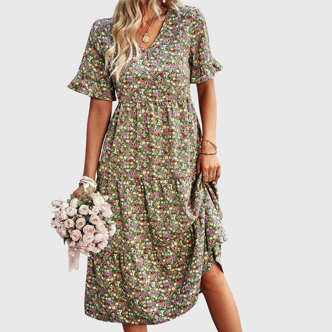 Carol - Summer floral midi dress