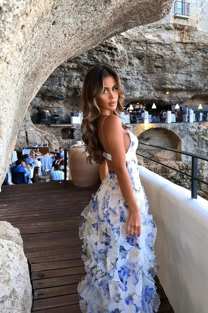 Karolina | Floral Ruffle Maxi Dress