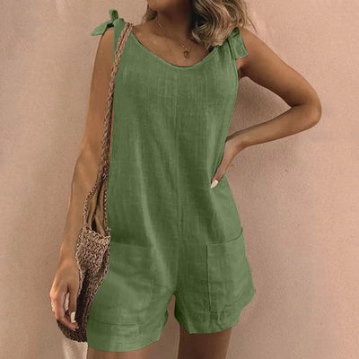 Aspasia | Tie Shoulder Pocket Playsuit