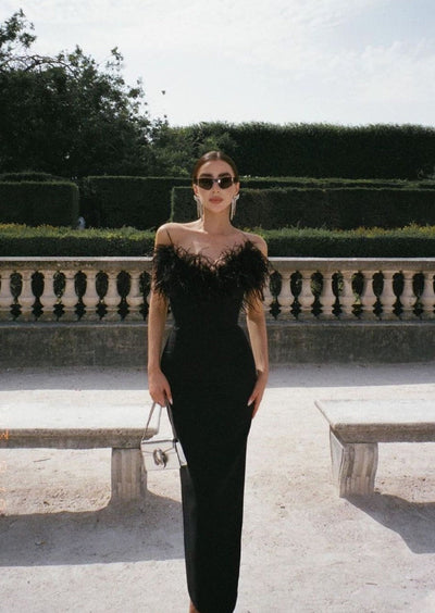Zosia | Noir Feather Gown