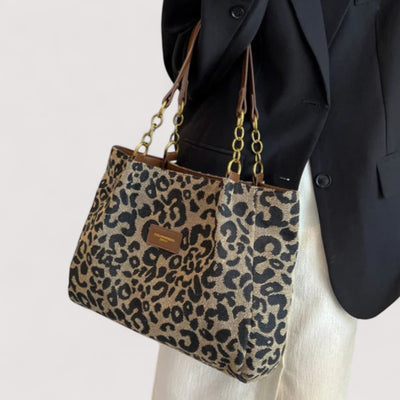 Sonia - Leopard Canvas Shopping Bag