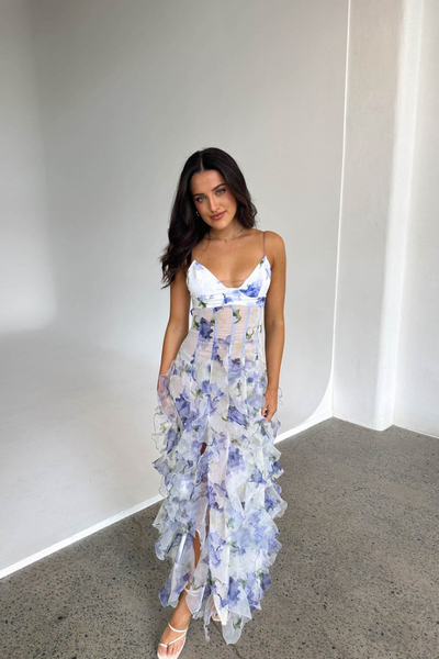 Karolina | Floral Ruffle Maxi Dress