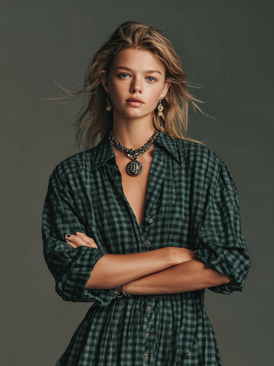 Regina | Long Sleeve Shirt Maxi Dress