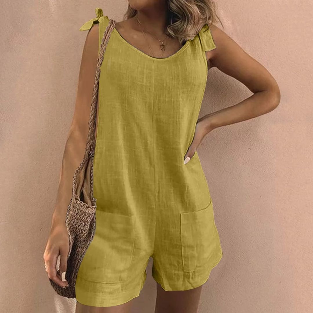 Aspasia | Tie Shoulder Pocket Playsuit