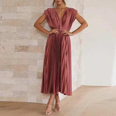 Kathleen - Ladies evening with V-neck midi dress