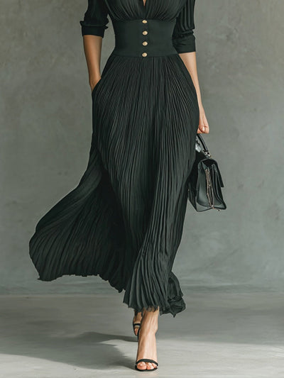 Christina | Long Pleated Dress