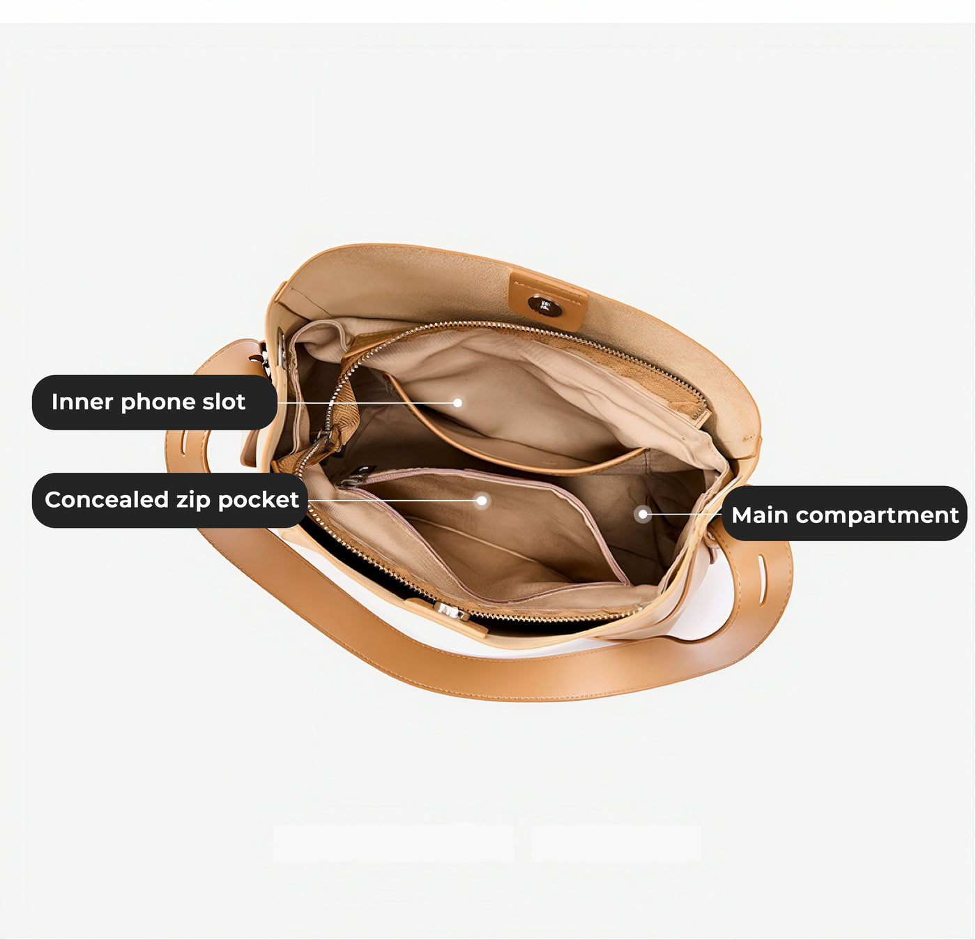 Genuine Leather Crossbody & Shoulder Oversized Bucket Bag