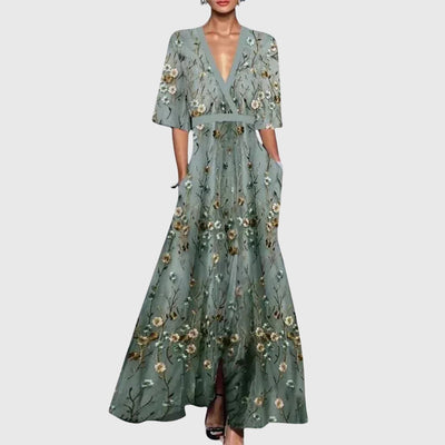 Beau - Elegant Maxi Dress with Floral Pattern