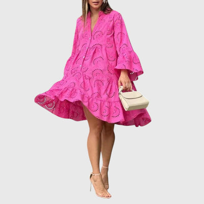 Milou – Embroidered Tiered Mini Dress