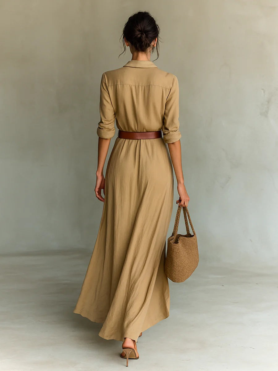 Jolina | Tailored Long Dress with Long Sleeves