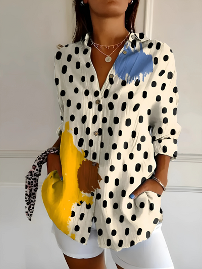 Viviana | Floral Wave Cotton Blouse