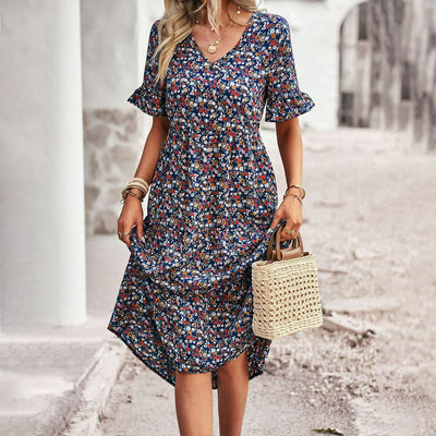 Freya - Summer floral midi dress