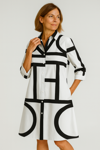 Genevieve | Geometric Print Dress