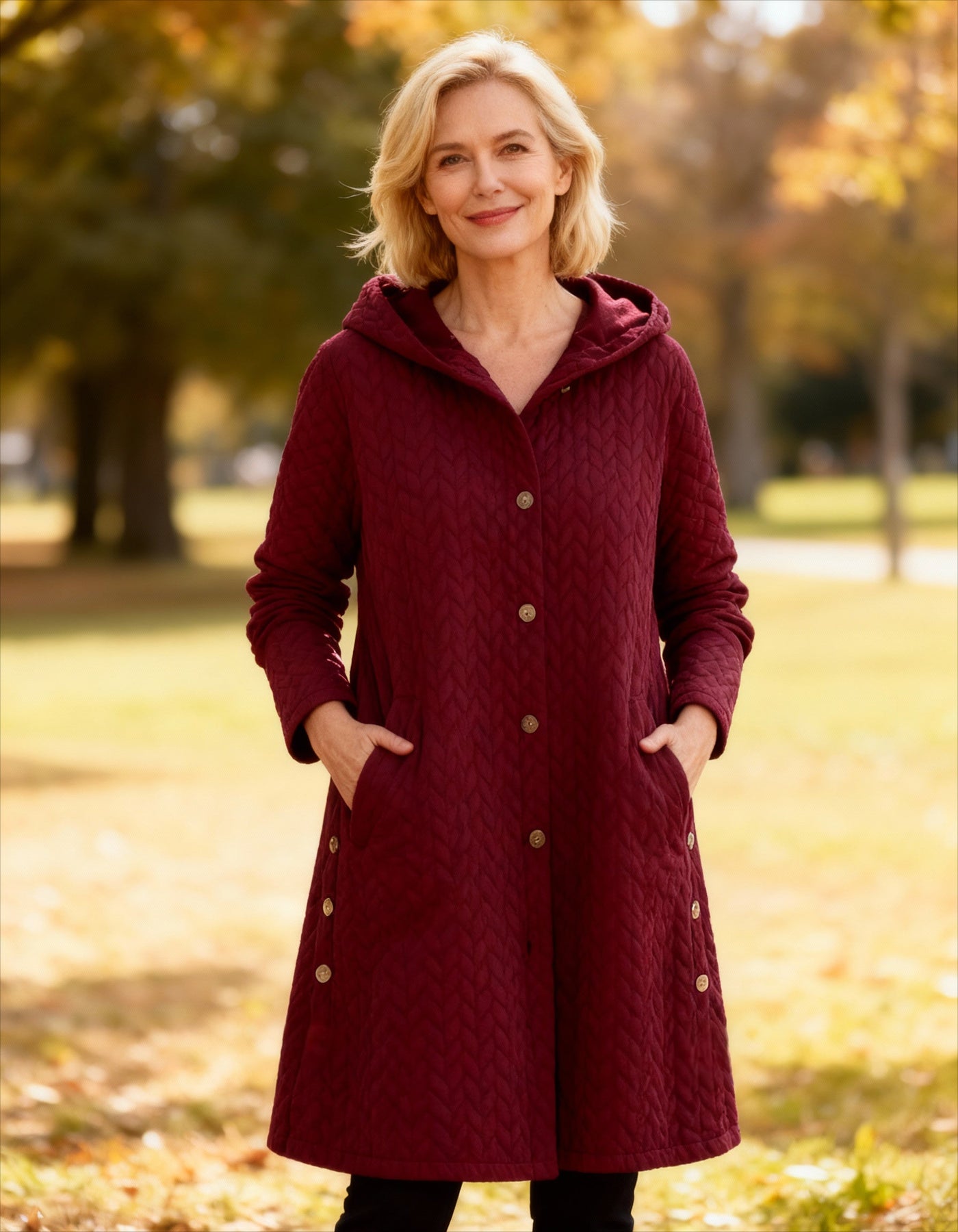 DARIA | HOODED BUTTON-UP COAT