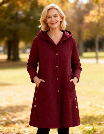 DARIA | HOODED BUTTON-UP COAT