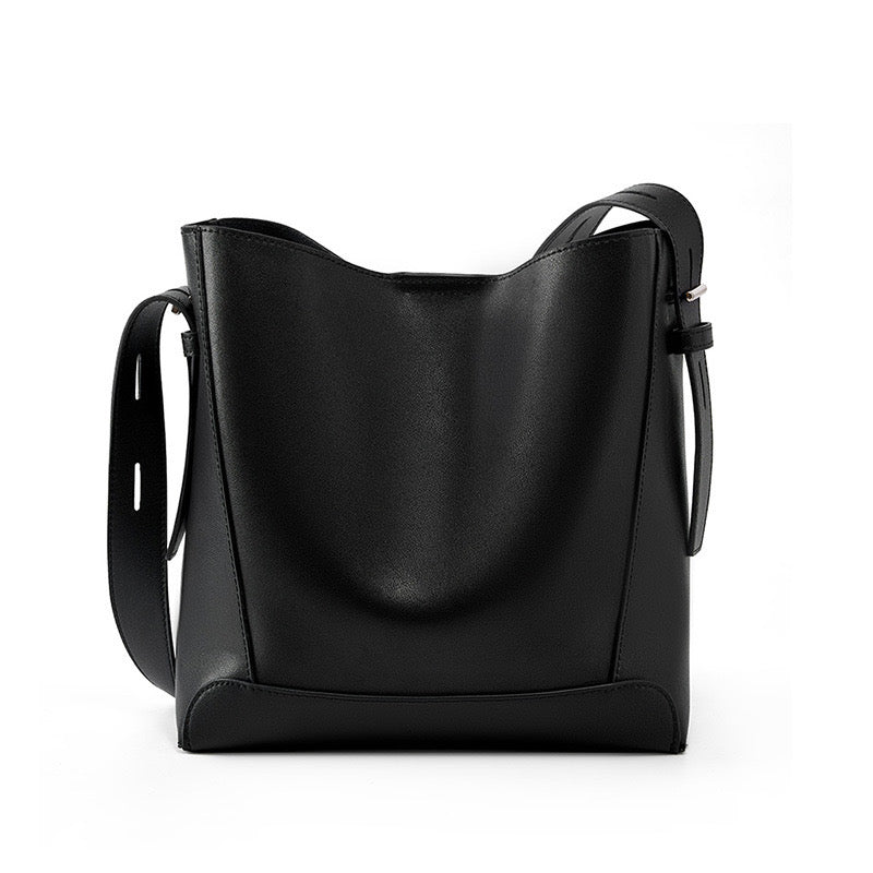 Genuine Leather Crossbody & Shoulder Oversized Bucket Bag