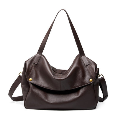 Retro Genuine Leather Soft Minimalist Tote Bag