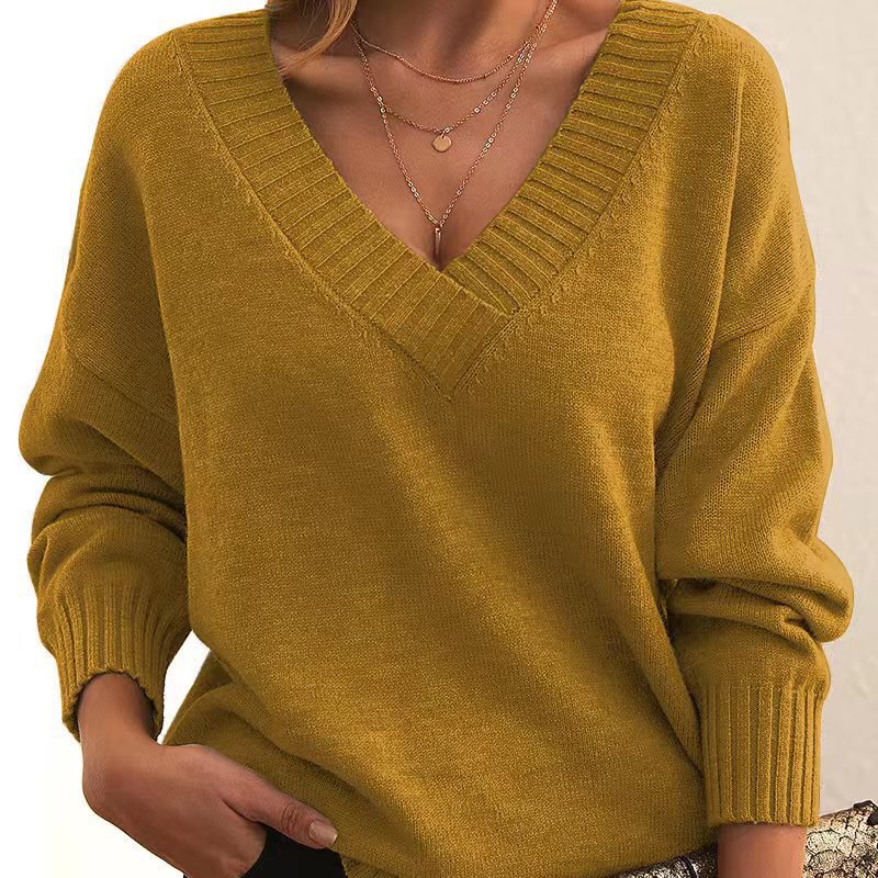 TALIA | DEEP V-NECK SWEATER