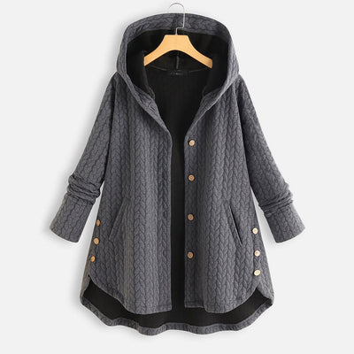 DARIA | HOODED BUTTON-UP COAT