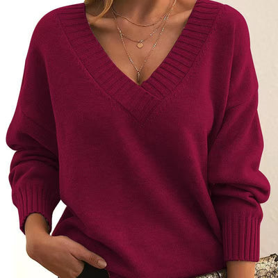 TALIA | DEEP V-NECK SWEATER