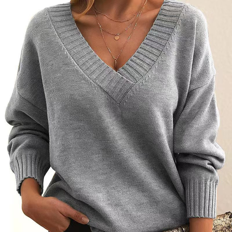 TALIA | DEEP V-NECK SWEATER