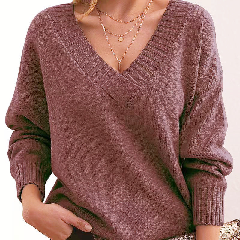 TALIA | DEEP V-NECK SWEATER