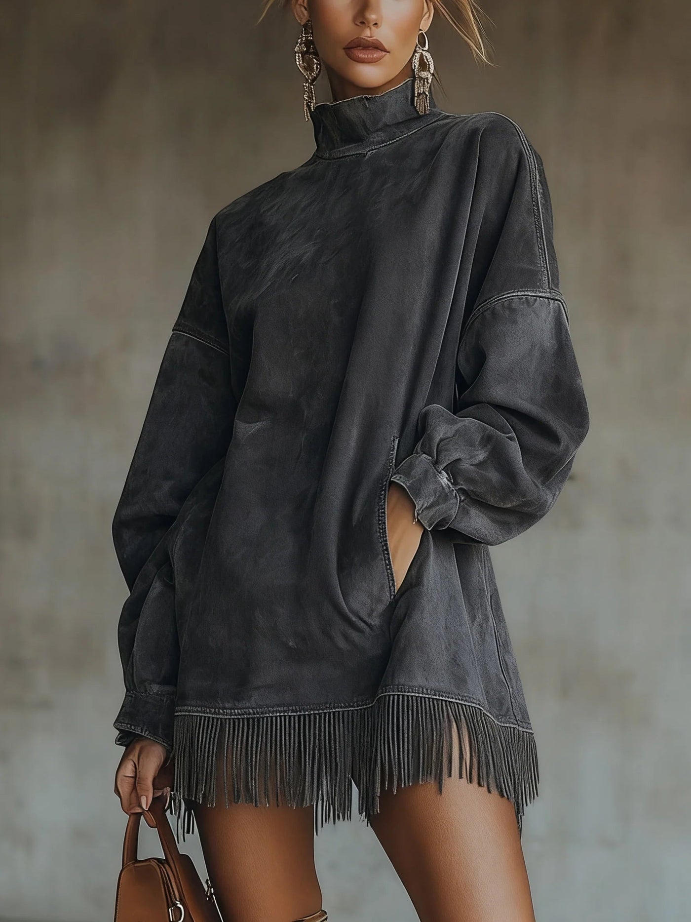Sheri | Cozy Suede Fringe Dress
