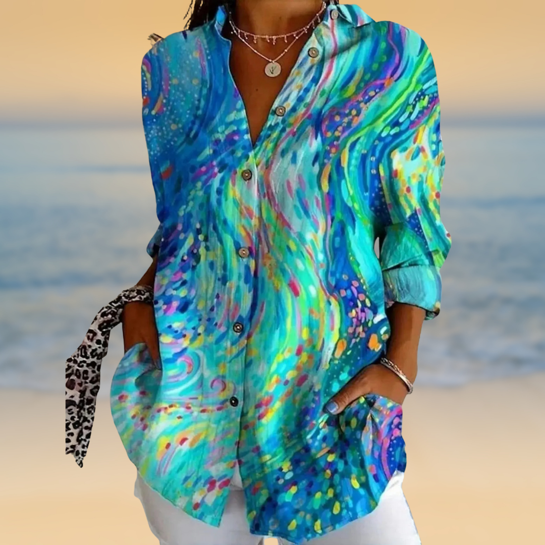 Aylaria | Abstract Watercolor Blouse