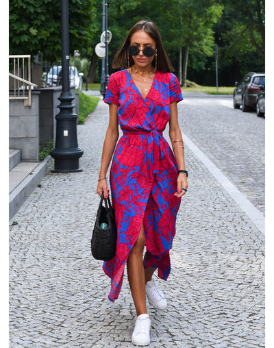 Amelia | Floral Wrap Midi Dress
