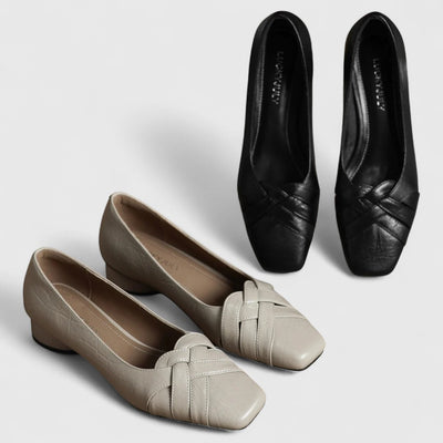 Tracey – Elegant Braided Low Heel Pumps