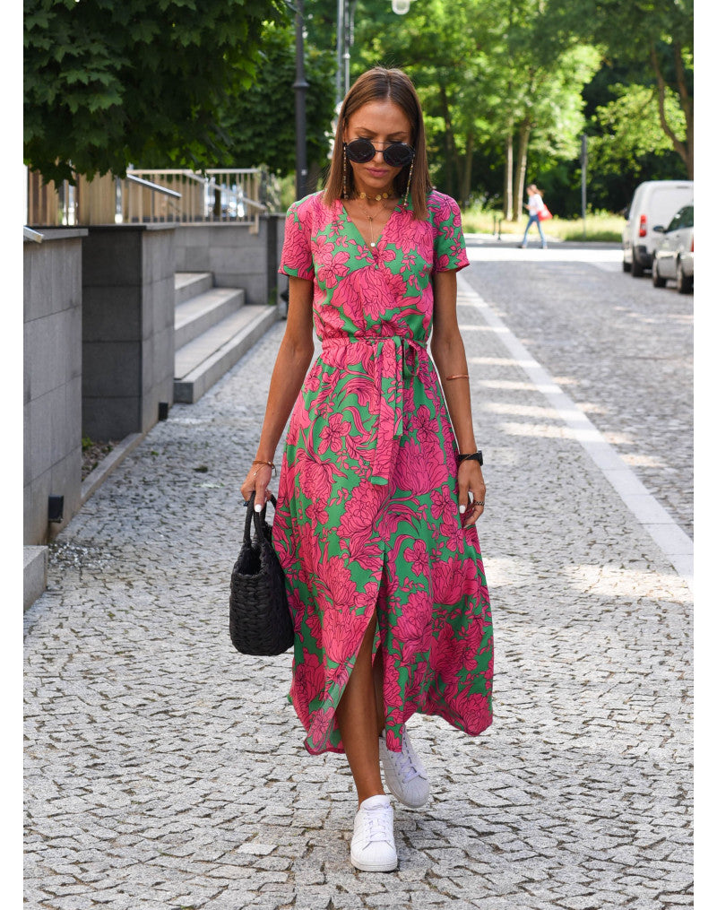 Amelia | Floral Wrap Midi Dress