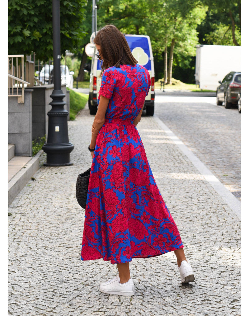Amelia | Floral Wrap Midi Dress