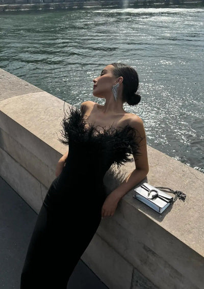 Zosia | Noir Feather Gown