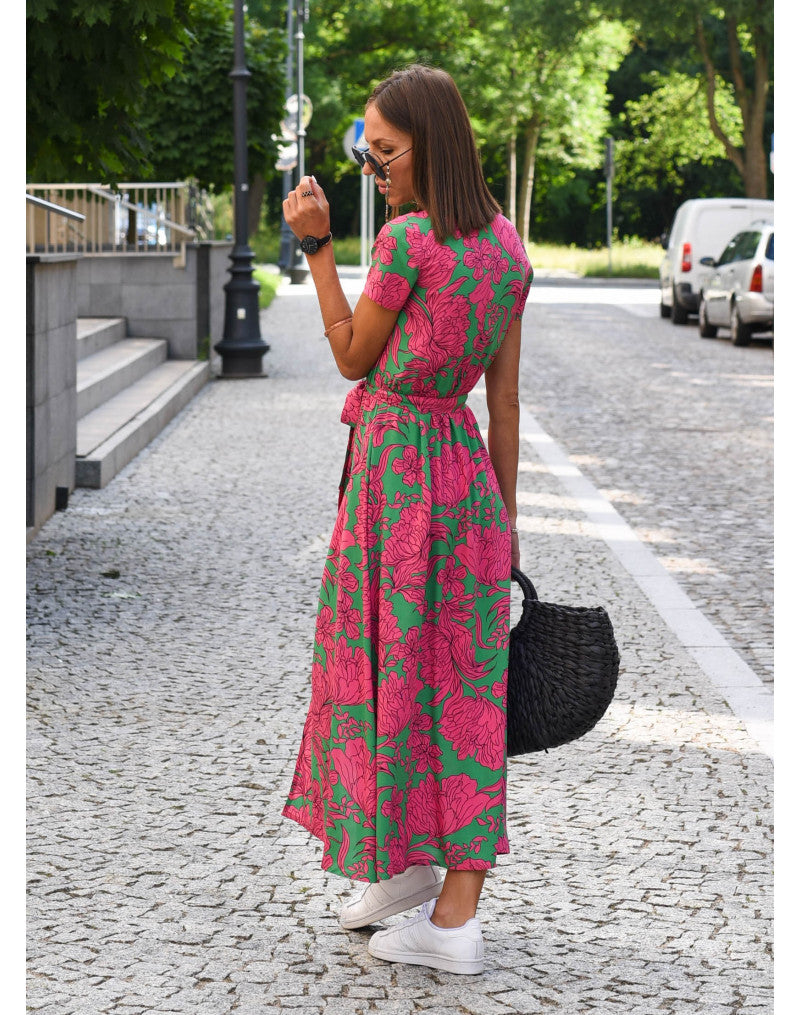 Amelia | Floral Wrap Midi Dress