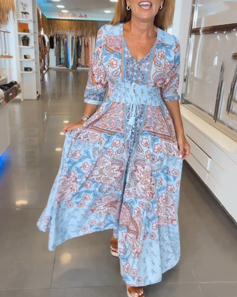 Raven | Elegant Vacation V-Neck Dress