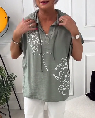Lory | Floral Hooded Blouse