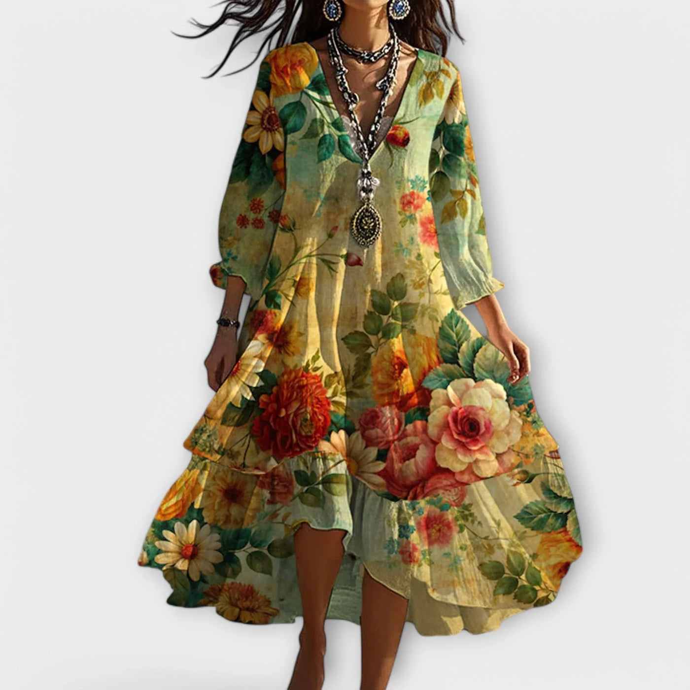 Miles | Radiant Floral Flair Dress