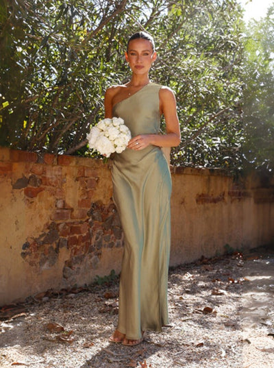 Adelma | One-shoulder Maxi Dress with Elegant Slit