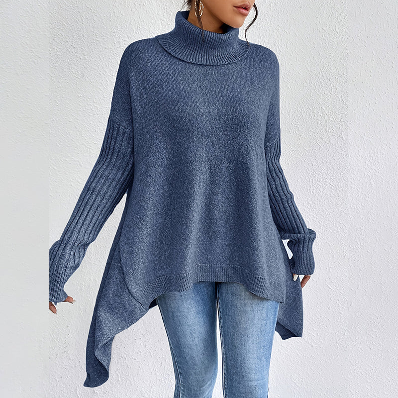 AMARA | LONG SLEEVE SWEATER WITH HIGH COLLAR