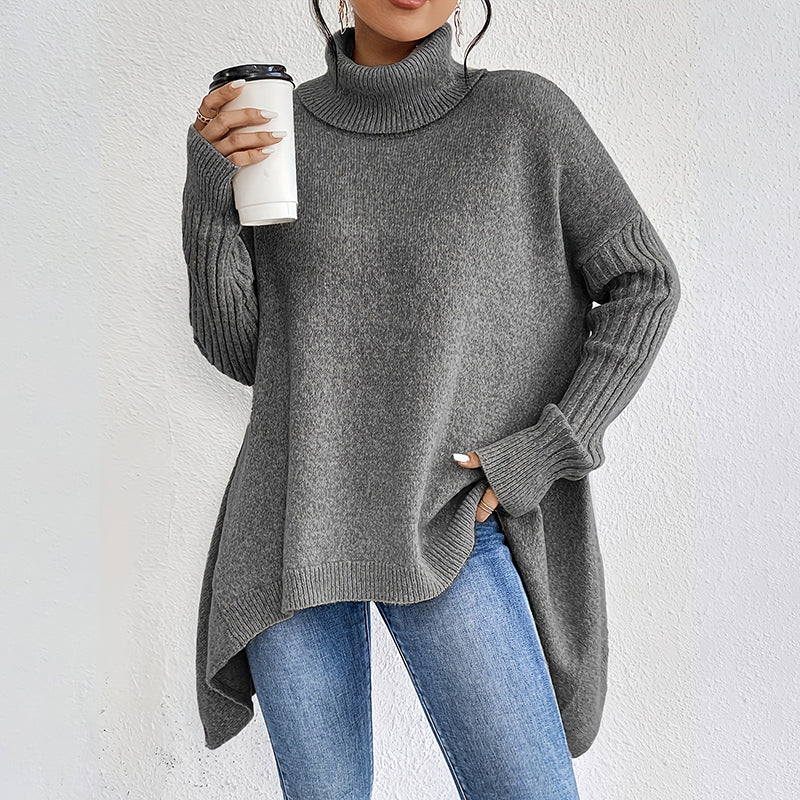 AMARA | LONG SLEEVE SWEATER WITH HIGH COLLAR